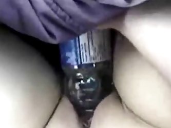 Bottle in chubby pussy